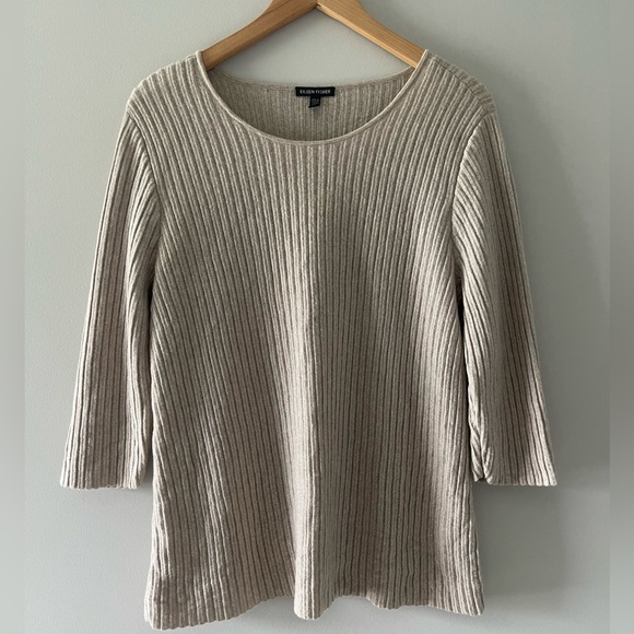 Eileen Fisher Sweaters - Eileen Fisher | Ribbed Merino Wool Neutral Sweater